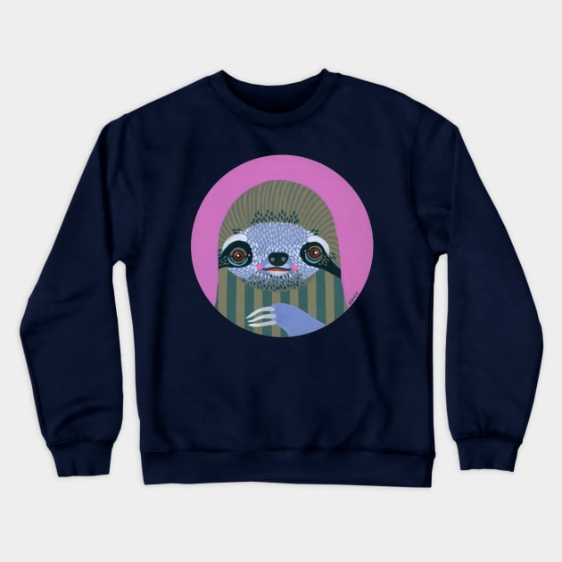 Sloth Crewneck Sweatshirt by jenniferdavisart